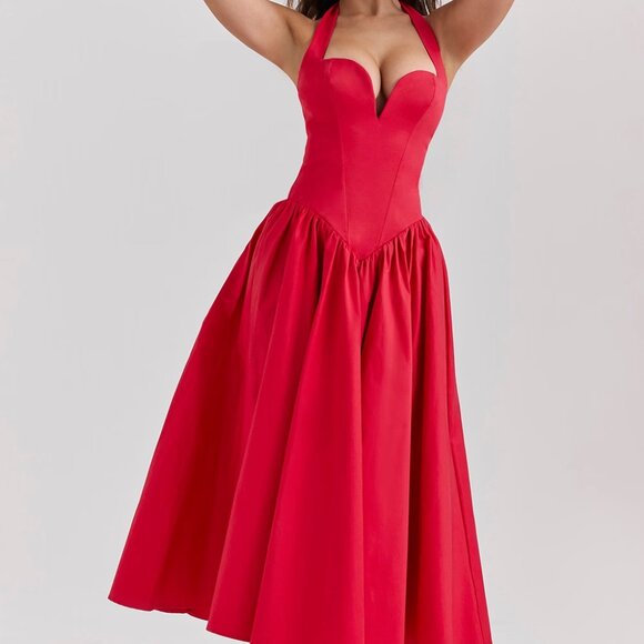 House of CB Dresses & Skirts - House of CB Coquette Scarlet Halter Midi Dress